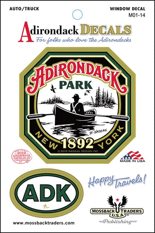 Adirondack Park Man in Guideboat Sticker