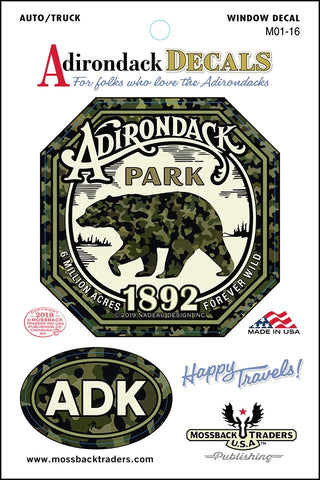 Adirondack Park Camo Bear Sticker