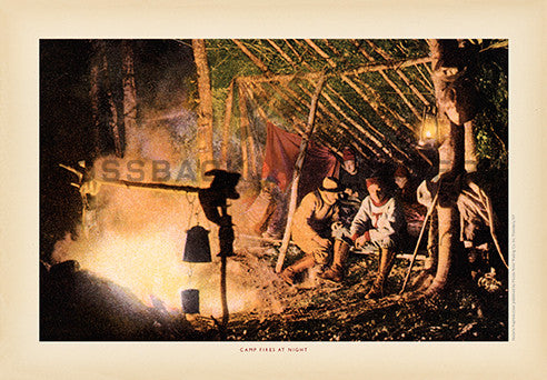 Camp Fires at Night Print