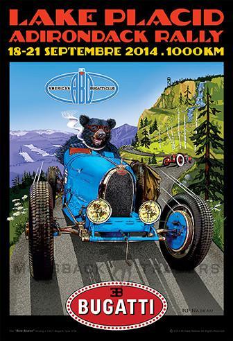 "Blue Bearon" – 2014 American Bugatti Club Adirondack Rally Poster